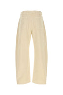 Lemaire Ivory Cotton Wide Leg Twisted Belted Pant