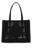 Tory Burch Svart Raffia Liten Ella Shopping Bag