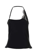 Courreges Black Stretch Satin Topp