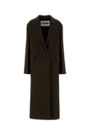 Jil Sander Melange brun ullfrakk