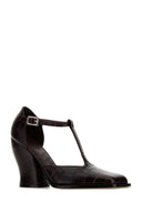 Loewe Burgundy Leather Onda Pumps