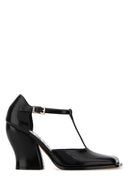 Loewe Black Leather T Bar Pumps