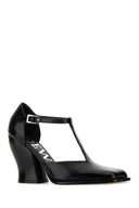 Loewe Black Leather T Bar Pumps