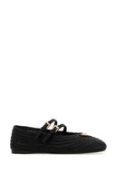 Prada Black Raffia Ballerinas