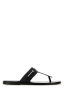 Tom Ford Black Leather Thong Slippers