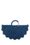 Chloe Cerulean blauwe stof kleine armband Paravent handtas