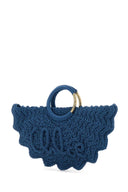 Chloe Cerulean blauwe stof kleine armband Paravent handtas