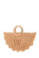 Chloe Peach Fabric Small Bracelet Paravent Handbag