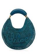 Chloe Teal Green Raffia-Bananen-Handtasche