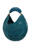 Chloe Teal Green Raffia-Bananen-Handtasche