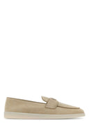 Prada Sand Suede Loafers