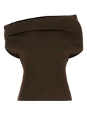 Armarium Brown Stretch Viscose Blend Debra Top