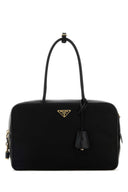 Prada Black Leather And Re Nylon Handbag