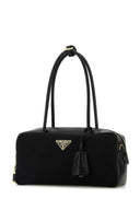 Prada Black Leather And Re Nylon Handbag