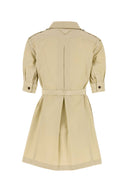 Beiges Popeline-Hemdkleid von Prada