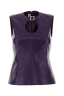 Miu Miu Purple Leather Top