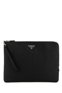 Bolso de mano de cuero negro de Prada