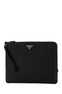 Bolso de mano de cuero negro de Prada