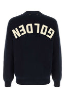Golden Goose Deluxe Brand Dark Blue Stretch Cotton Blend Sweater