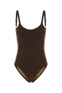Ami Brauner Badeanzug aus Stretch-Nylon