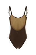 Ami Brauner Badeanzug aus Stretch-Nylon