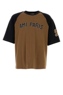 Ami Braunes Oversize-T-Shirt aus Baumwolle