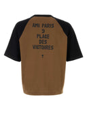 Ami Braunes Oversize-T-Shirt aus Baumwolle