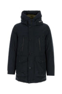 Woolrich Mitternachtsblaue Daunenjacke aus Baumwollmischung
