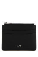 A.P.C. Black Leather Paris Card Holder