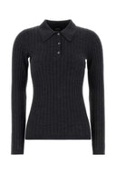 A.P.C. Charcoal Wool Polo Shirt