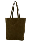 A.P.C. Olive Green Suede Maiko Shopping Bag