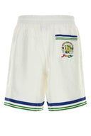 Casablanca hvit sateng bermudashorts