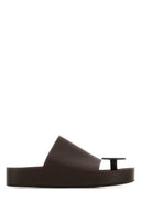 Uma Wang Dark Brown Leather Thong Slippers