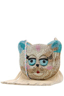Valentino Garavani Embellished Leather Le Chat De La Maison Crossbody Bag