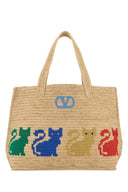 Valentino Garavani Raffia V Logo Signature Shopping Bag