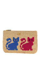 Valentino Garavani Raffia V Logo Signature Clutch