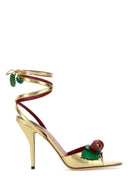 Valentino Garavani Gold Leather Cherryfic Sandals