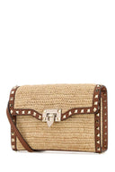 Valentino Garavani Raffia Rockstud Crossbody Bag