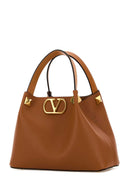 Valentino Garavani Carmel Leather V Logo Signature Handbag