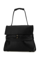 Moschino Black Leather Medium Tie Me veske