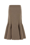 Bottega Veneta Cappuccino Cashmere Blend Skirt