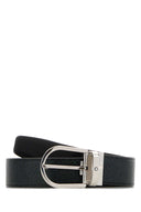 Montblanc Melange Blue Leather Reversible Belt