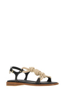 Prada Two Tone Fabric And Leather Sandals