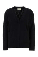 Fendi Black Wool Blend Cardigan