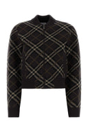 Burberry Embroidered Stretch Wool Blend Cardigan