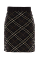 Burberry Embroidered Stretch Wool Blend Mini Skirt