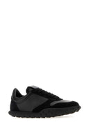 Jil Sander Moon Sneakers aus schwarzem Nappaleder und Wildleder