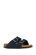 Birkenstock Navy Blue Suede Arizona Slippers
