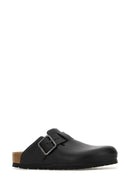 Birkenstock Black Leather Boston tøfler