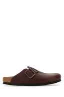 Birkenstock Burgundy Leather Boston Slippers